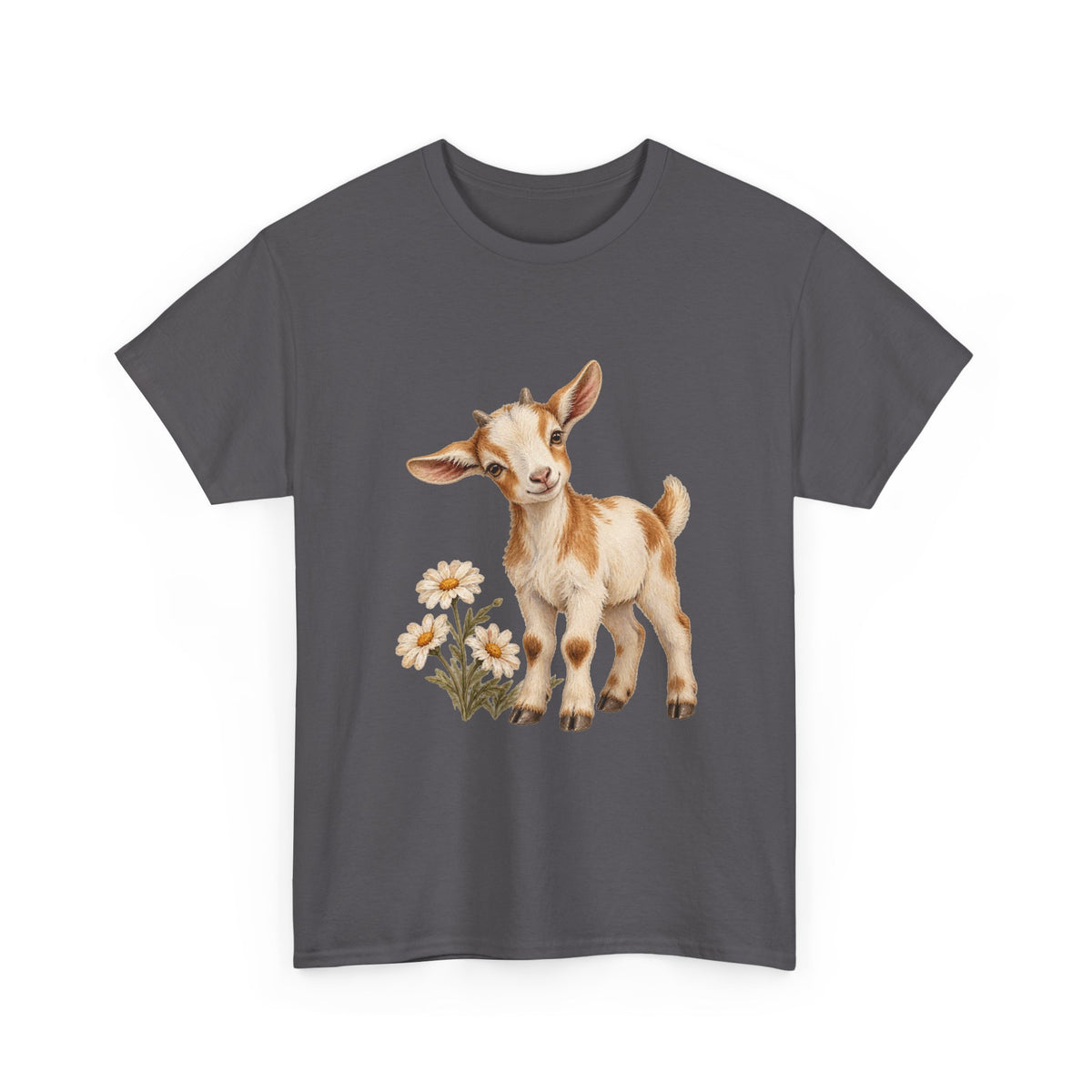 Spotted Baby Goat Daisies Tee Cute Kid Goat Daisy Flowers Farm Animal Shirt