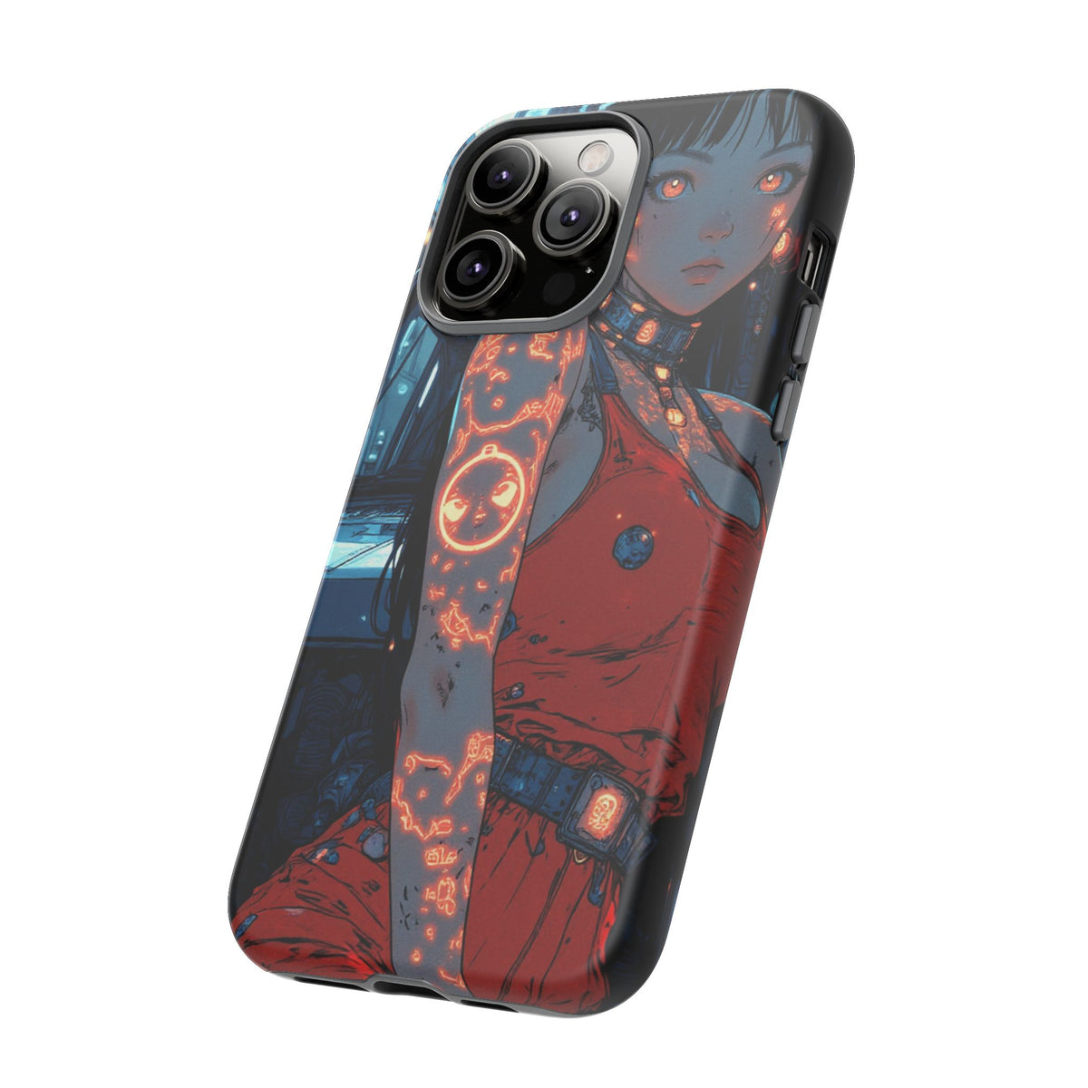 Tattooed Girl Neon Car Tough Phone Case iPhone Samsung Pixel