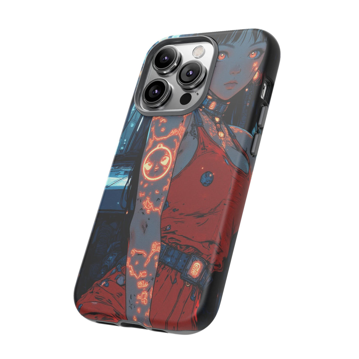 Tattooed Girl Neon Car Tough Phone Case iPhone Samsung Pixel
