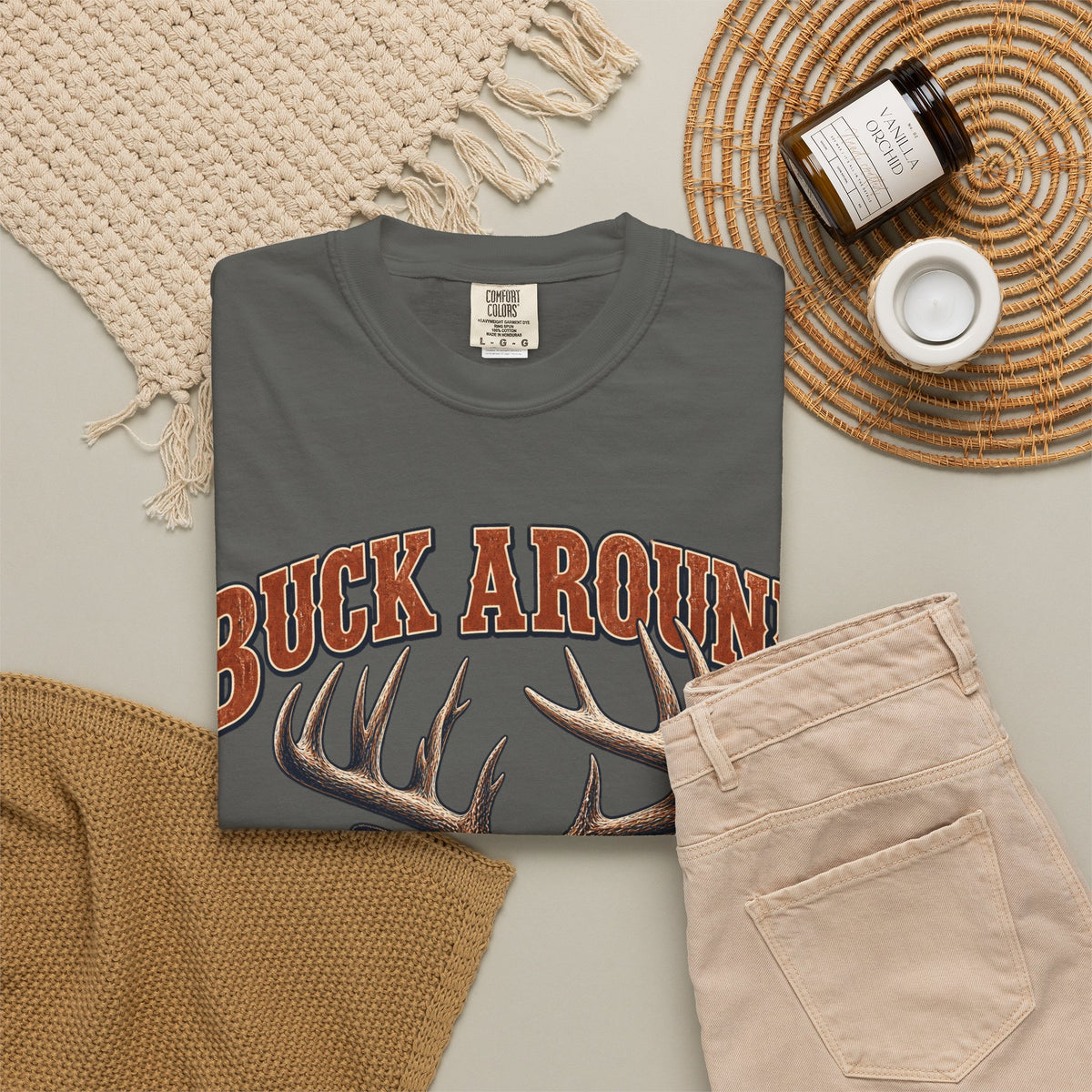 Buck Around and Find Out Orange Bust Deer Tee Funny Hunting FAFO Pun Shirt