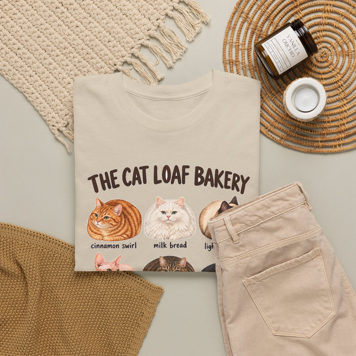 The Cat Loaf Bakery T-Shirt Funny Cat Bread Pun Loaf Cats Tee