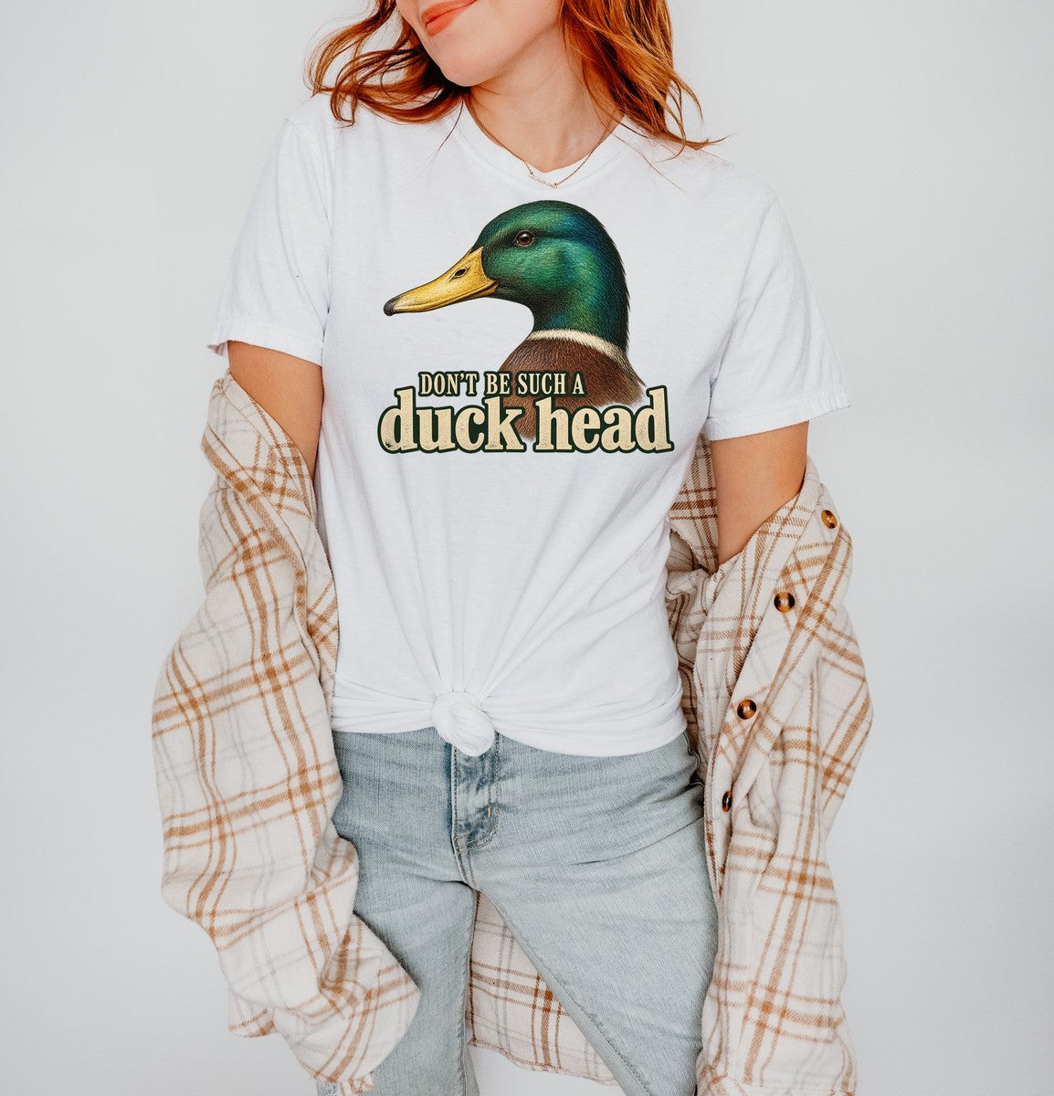 Don't Be Such a Duck Head Vintage Mallard Tee Funny Shirt - Comfort Colors tee closeup v4