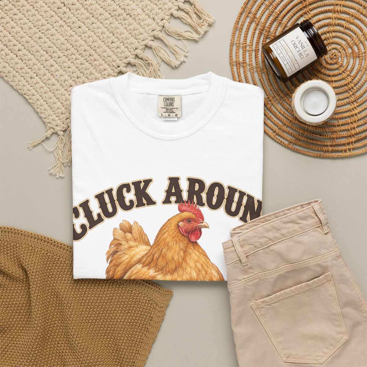 Cluck Around and Find Out Golden Hen Tee Funny Chicken FAFO Pun Shirt