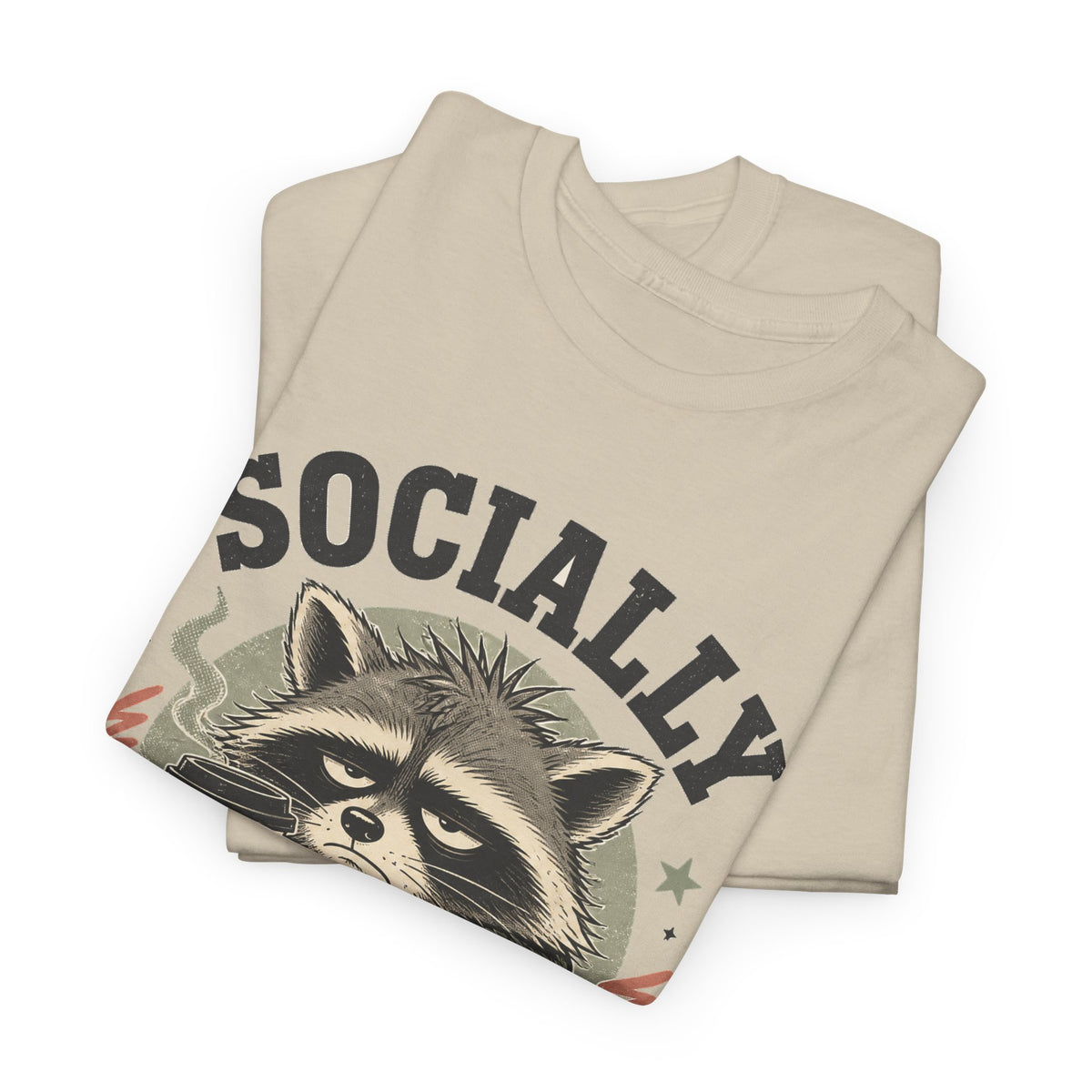 Socially Exhausted Raccoon T-Shirt Funny Introvert Coffee