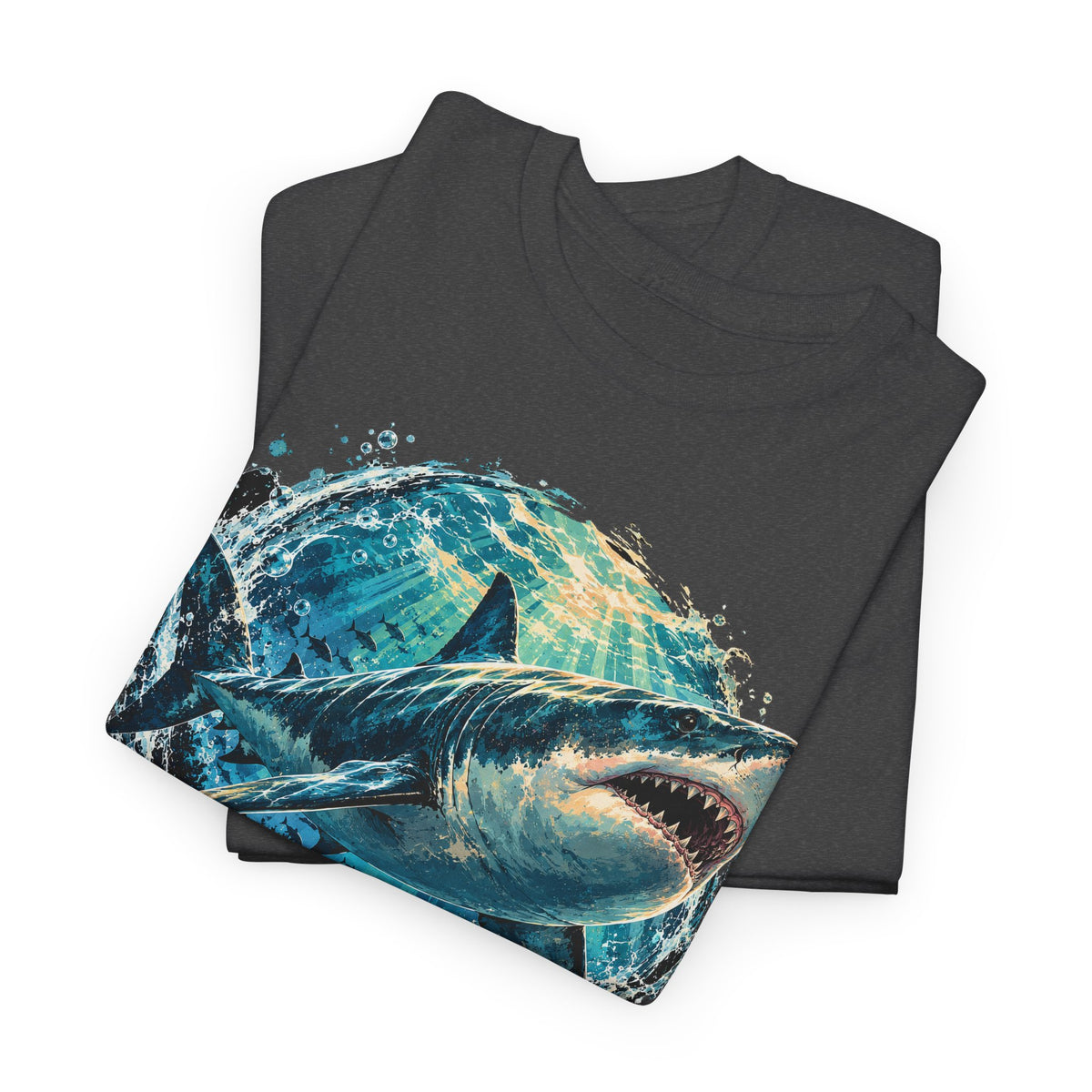Great White Shark T-Shirt Ocean Burst Shark Jaws Sea Life Graphic Tee