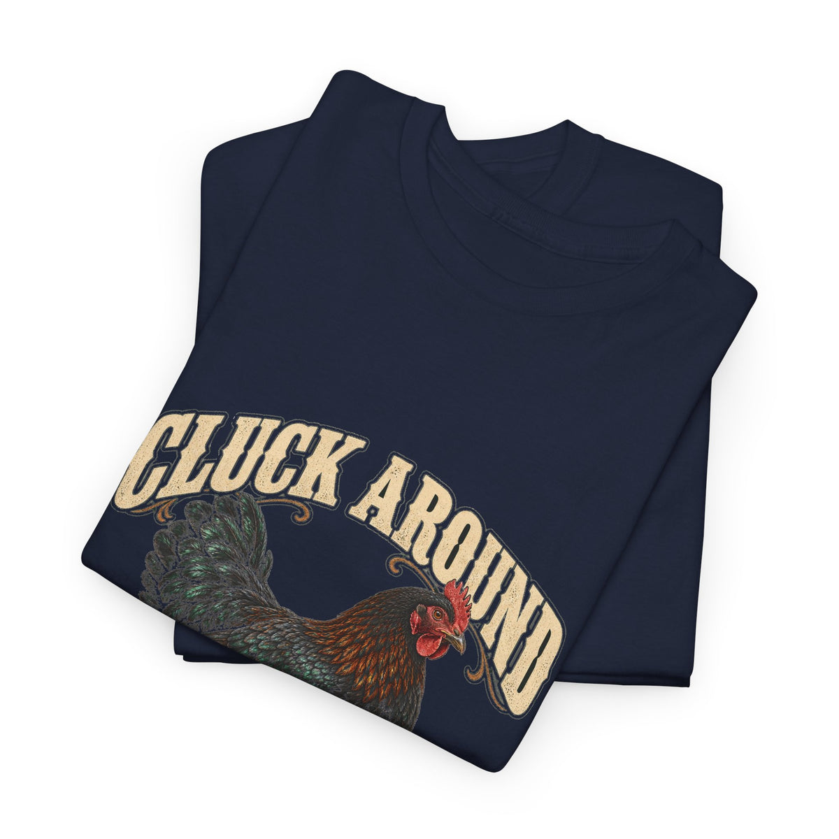 Cluck Around and Find Out Black Hen Tee Funny Chicken FAFO Pun Shirt