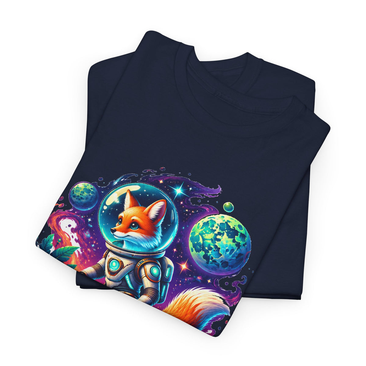 Fox Astronaut T-Shirt Space Fox Glowing Mushroom Planet Galaxy Tee