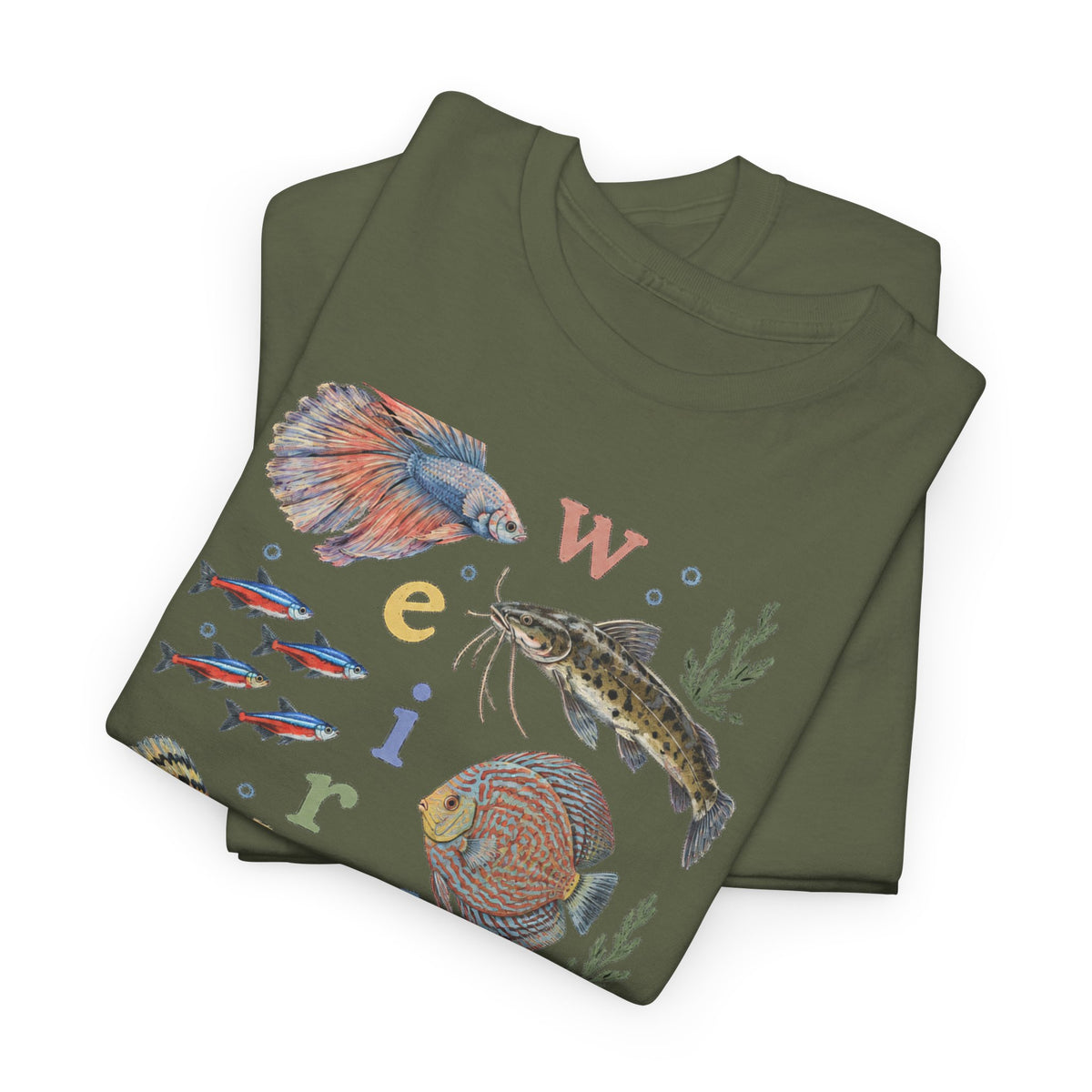 Weird Fishes T-Shirt Aquarium Fish Collage Betta Discus Neon Tetra Tee