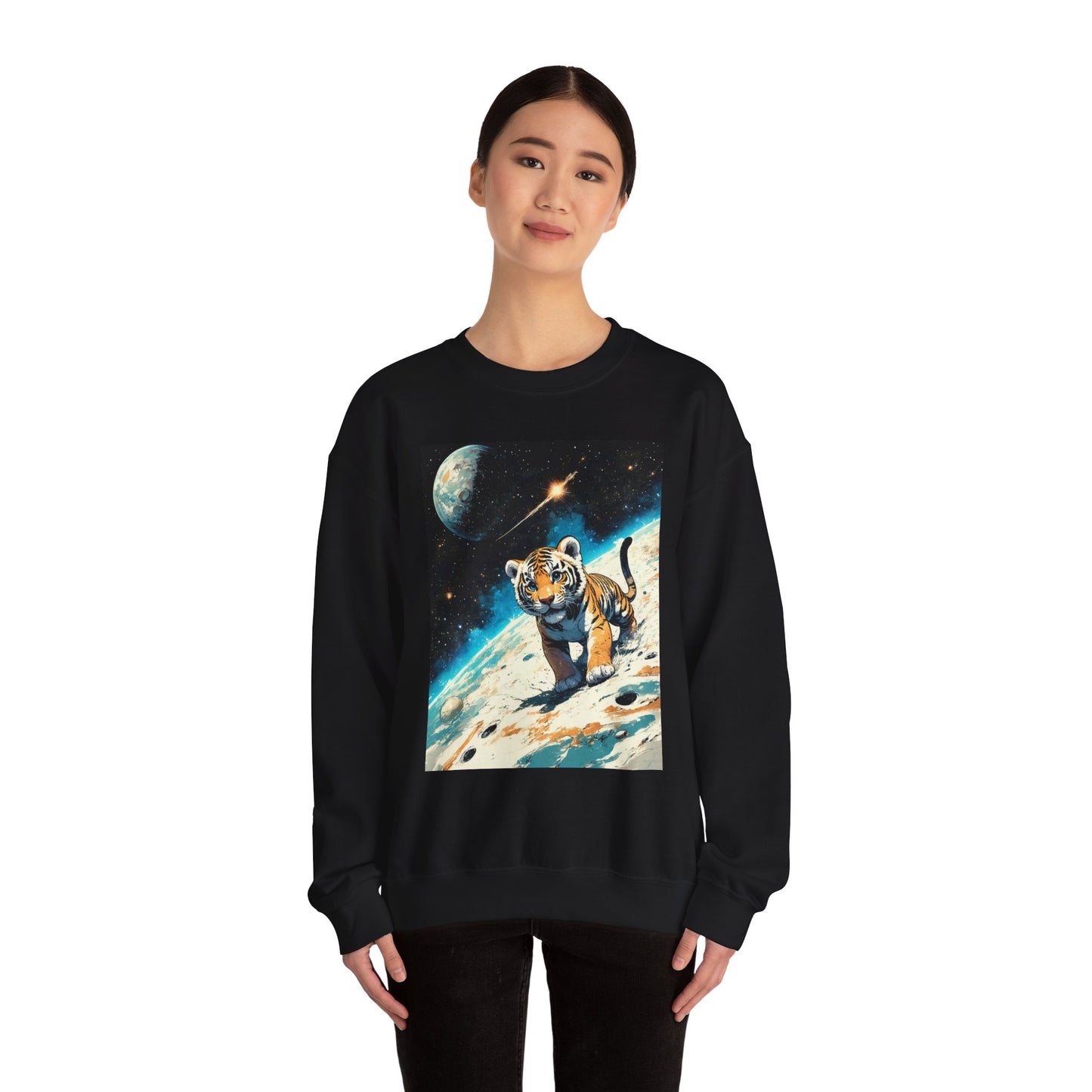 Space tiger Unisex Heavy Blend™ Crewneck Sweatshirt