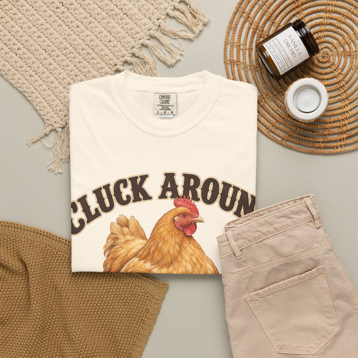 Cluck Around and Find Out Golden Hen Tee Funny Chicken FAFO Pun Shirt