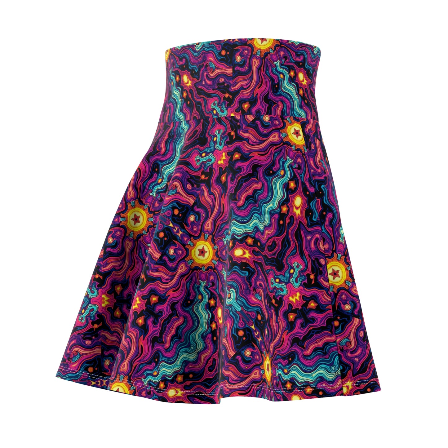 Trippy neuron Women's Skater Skirt (AOP)