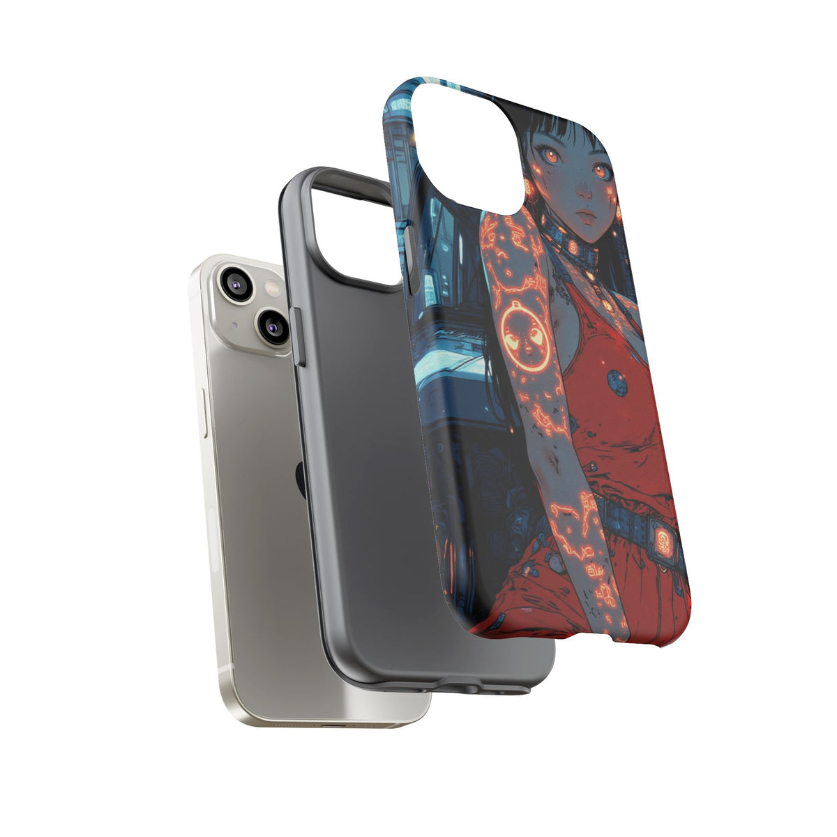 Tattooed Girl Neon Car Tough Phone Case iPhone Samsung Pixel
