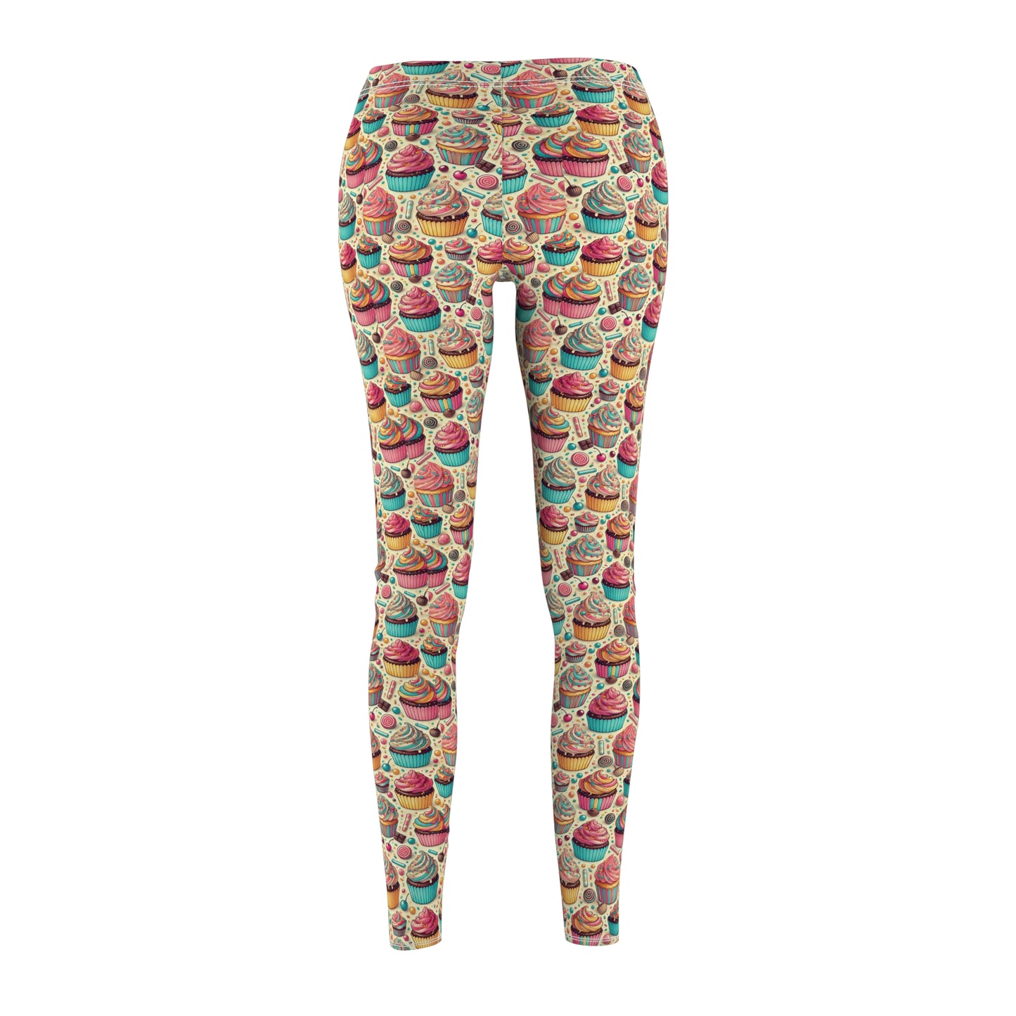 Leggings - Cute Cupcakes Design for Women's Casual Wear