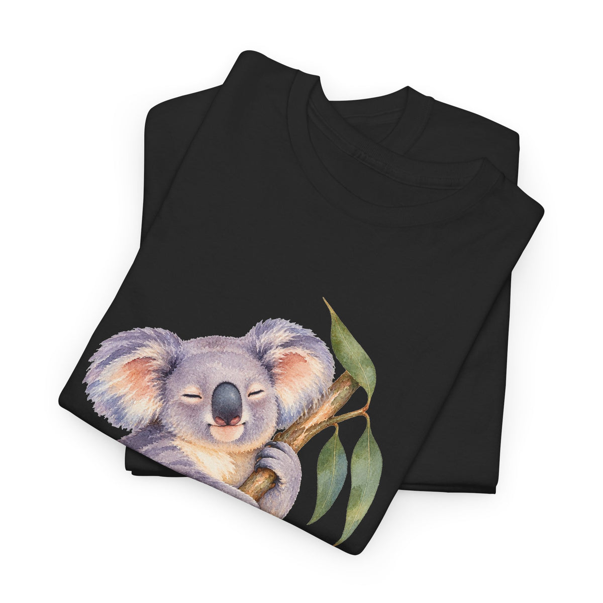 Sleeping Koala T-Shirt Watercolor Eucalyptus Branch Cute Animal Tee