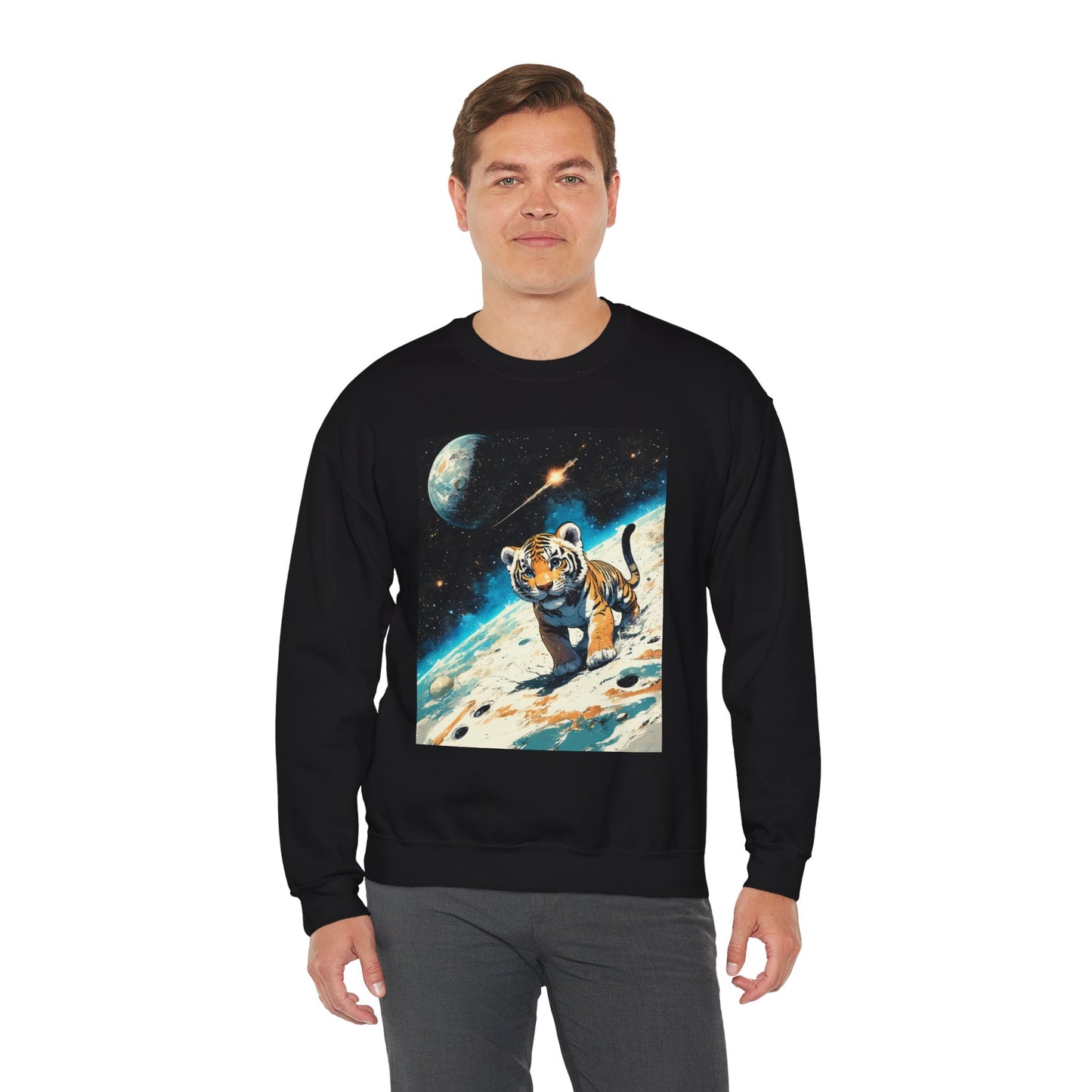 Space tiger Unisex Heavy Blend™ Crewneck Sweatshirt