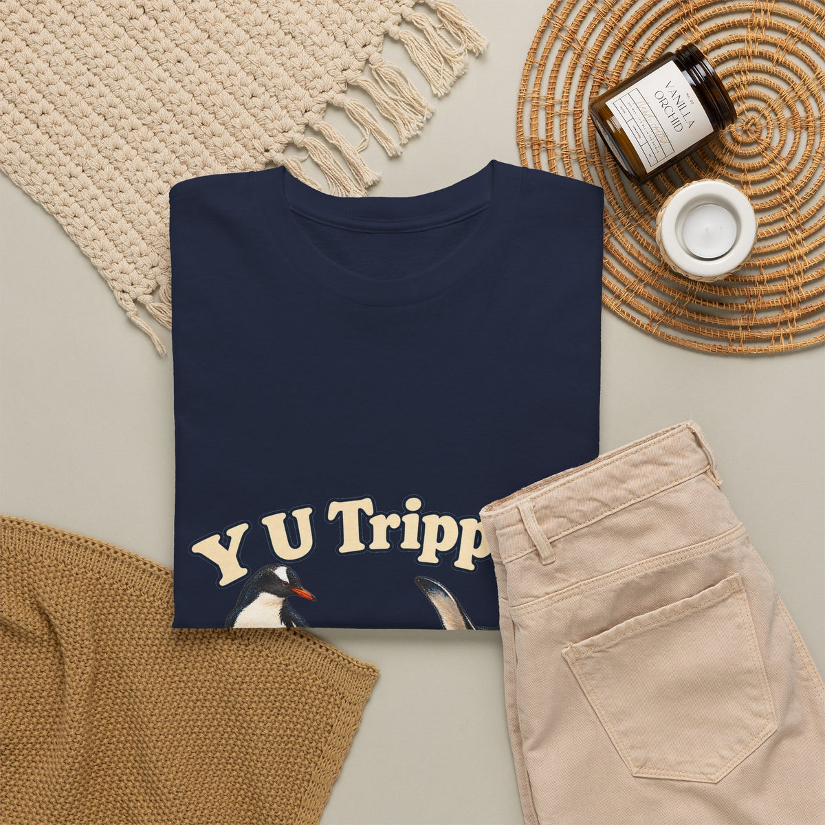 Y U Trippin T-Shirt Funny Penguin Pair Tripping Iceberg Pun Tee