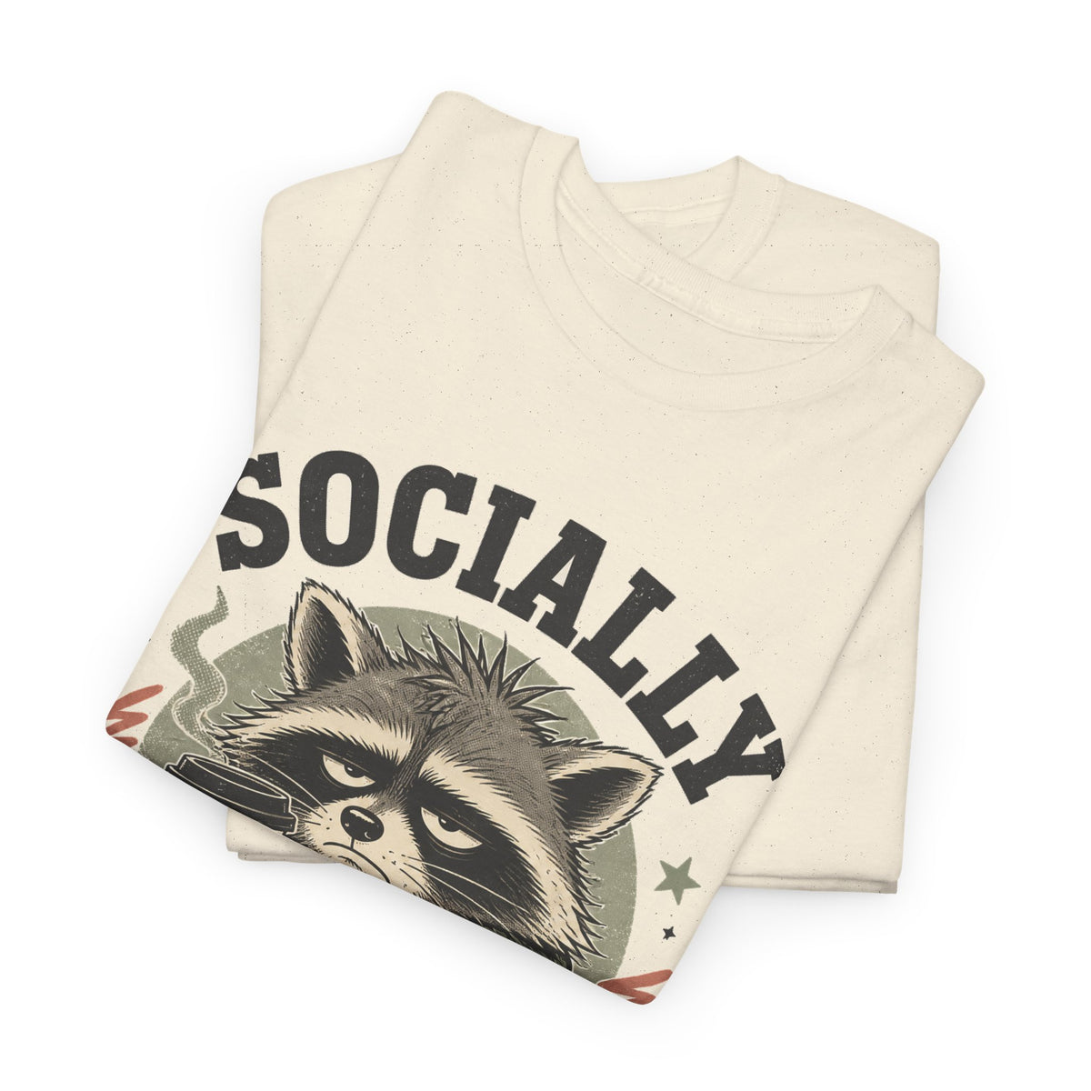 Socially Exhausted Raccoon T-Shirt Funny Introvert Coffee
