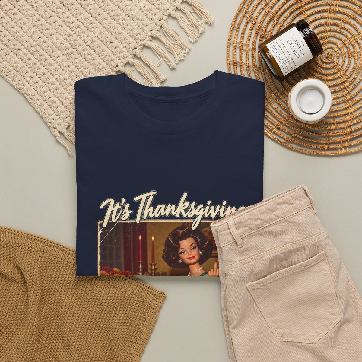 Its Thanksgiving Time to Give Everyone the Bird Funny Tee Retro Brunette Doll Turkey Sarcastic Shirt