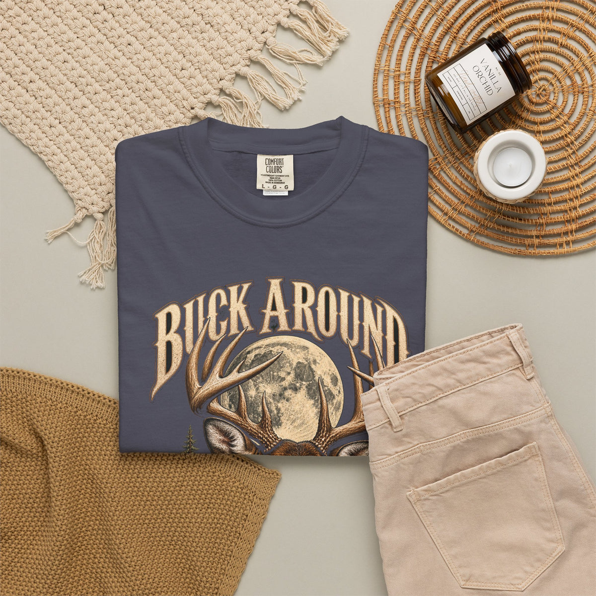 Buck Around and Find Out Moon Pines Deer Tee Funny Hunting FAFO Pun Shirt