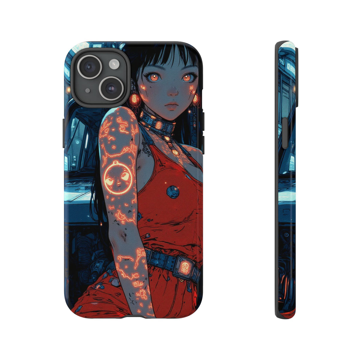 Tattooed Girl Neon Car Tough Phone Case iPhone Samsung Pixel