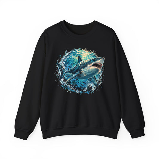 Great White Shark Sweatshirt Ocean Burst Shark Jaws Sea Life Crewneck