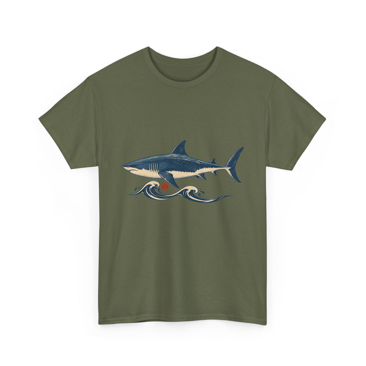 Great White Shark Wave T-Shirt Ukiyo Ocean Surf Tee