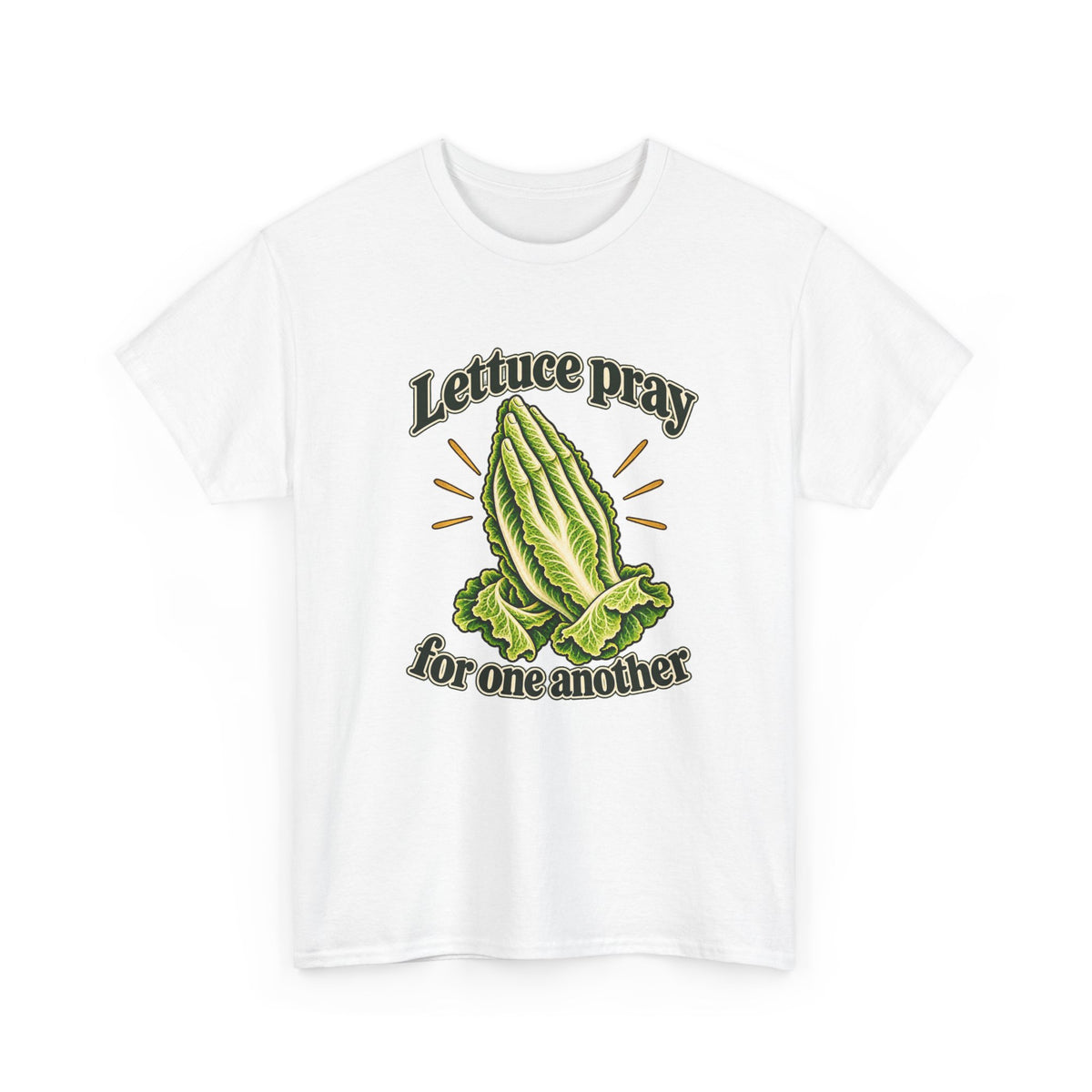 Lettuce Pray For One Another T-Shirt Funny Vegetable Pun Praying Hands Tee