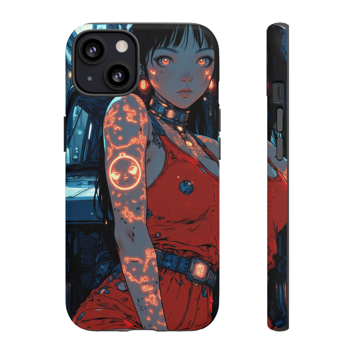 Tattooed Girl Neon Car Tough Phone Case iPhone Samsung Pixel