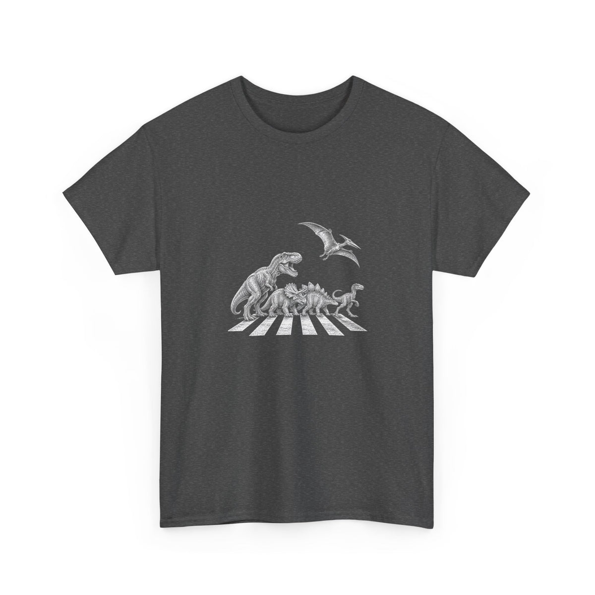 Dinosaurs Abbey Road T-Shirt Funny Dino Crossing Woodcut Parody Tee