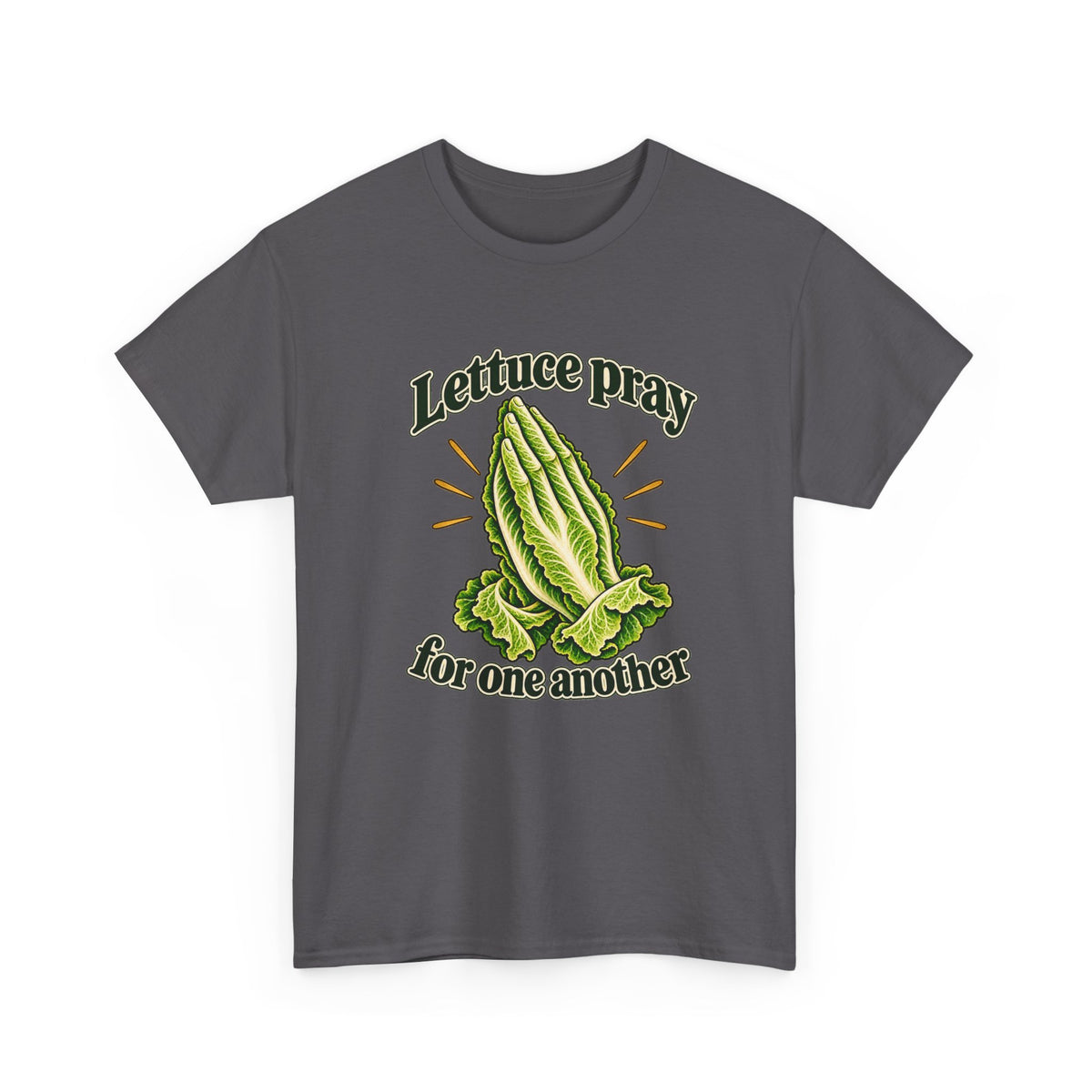 Lettuce Pray For One Another T-Shirt Funny Vegetable Pun Praying Hands Tee