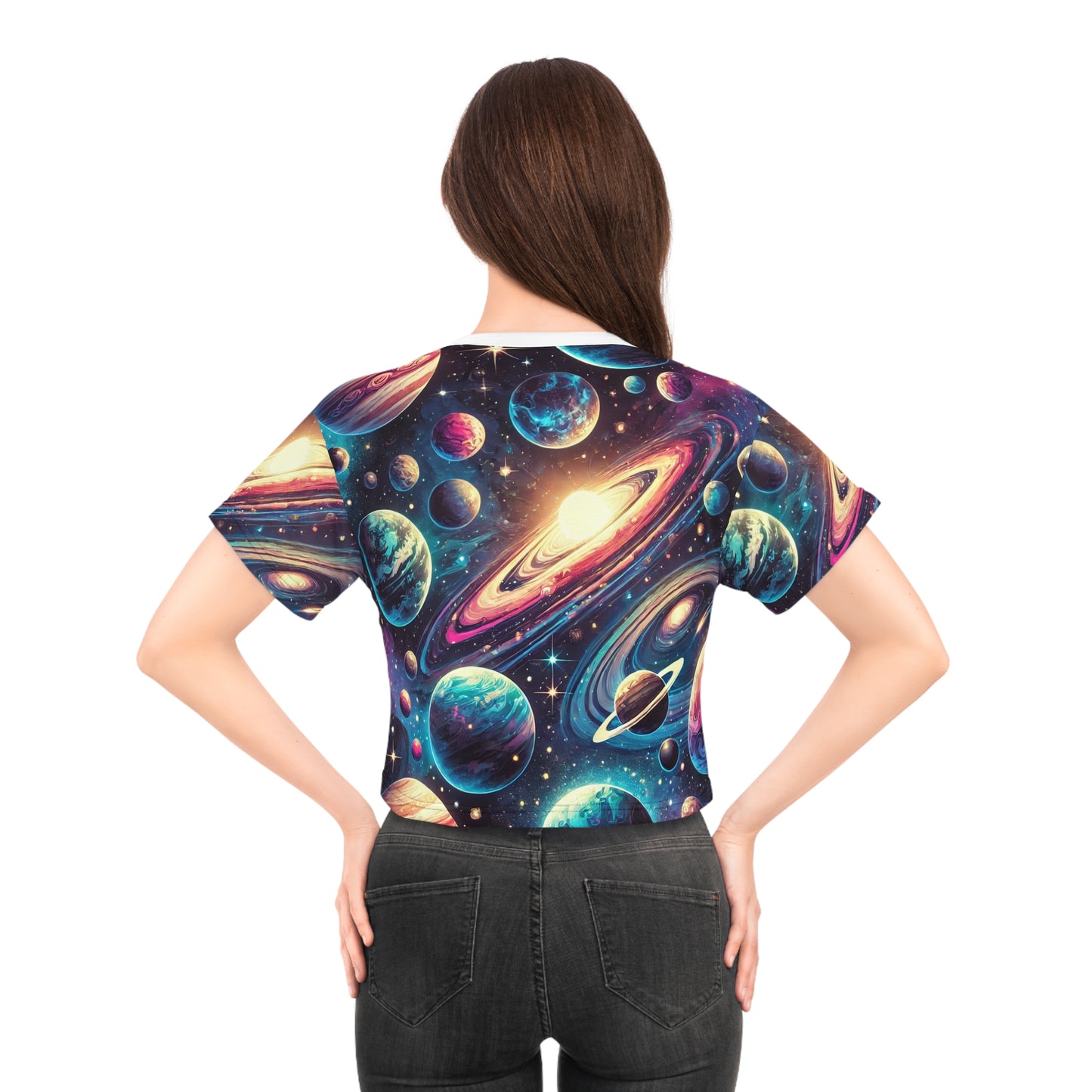 Planets space Crop Tee (AOP)