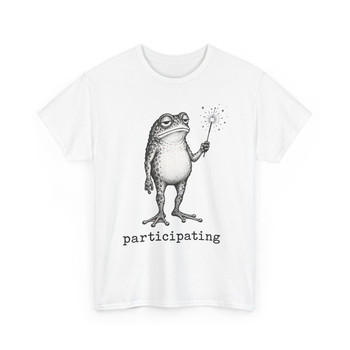 Participating Toad T-Shirt Funny Grumpy Frog Sparkler Irony Tee