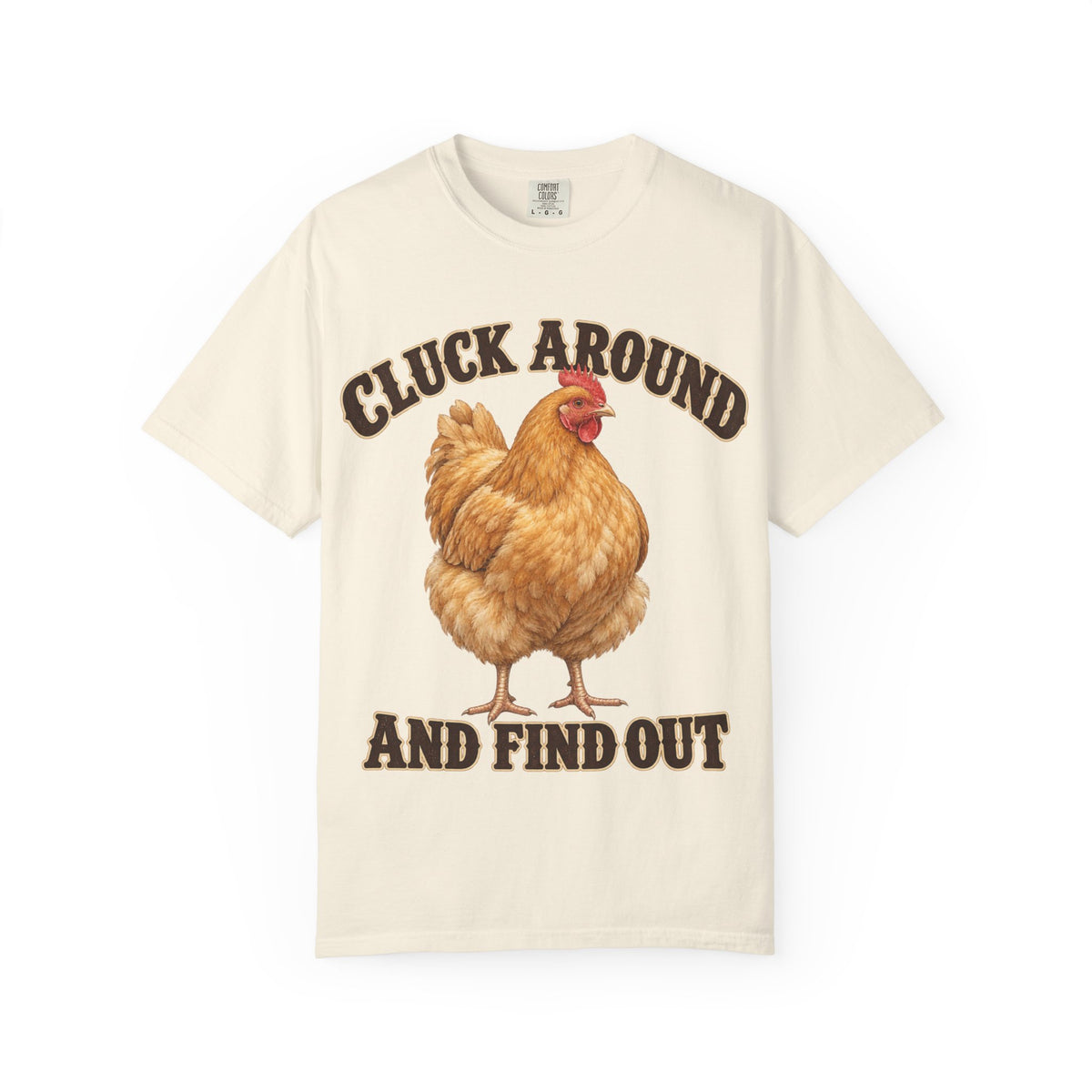 Cluck Around and Find Out Golden Hen Tee Funny Chicken FAFO Pun Shirt