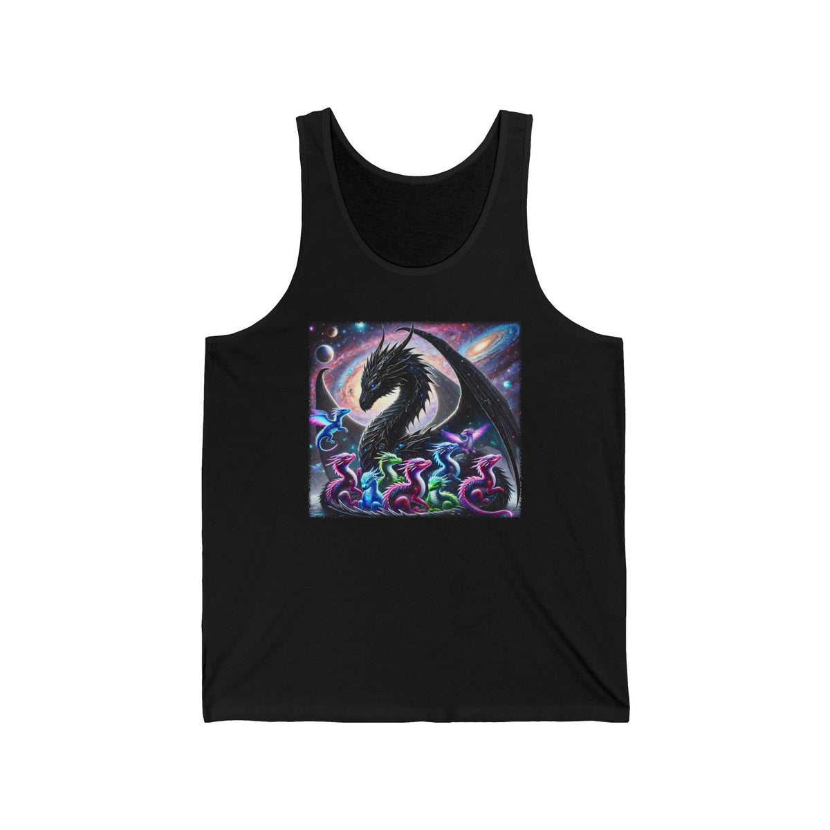 Black Dragon and Serpents Graphic Tank Top Unisex Jersey Tank