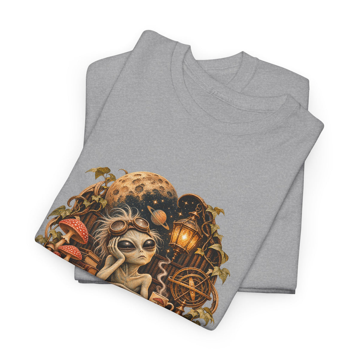 My Head Hurts I Can't Think T-Shirt Alien Scholar Books Funny Tee