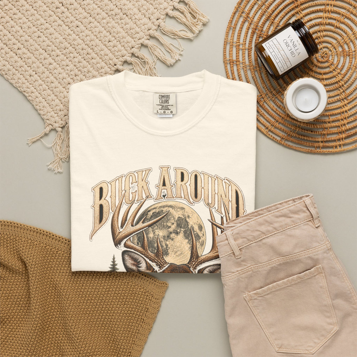 Buck Around and Find Out Moon Pines Deer Tee Funny Hunting FAFO Pun Shirt