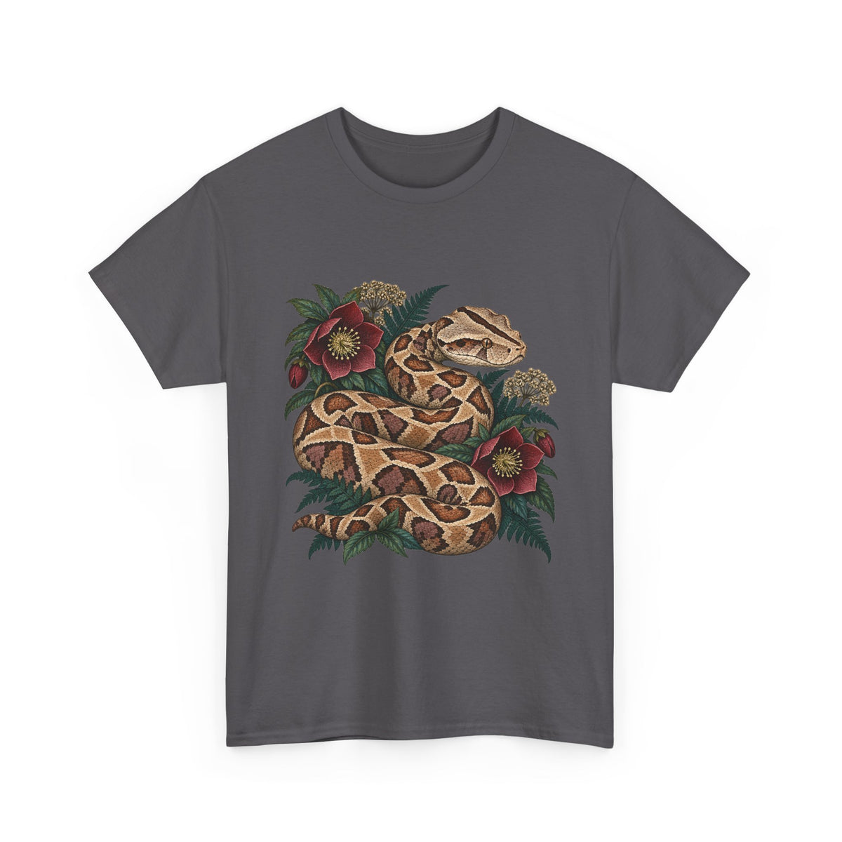 Gaboon Viper Hellebore T-Shirt Botanical Snake Fern Tee