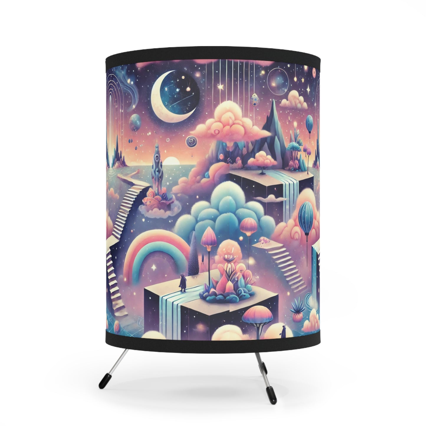 Tripod Lamp - Dreamscape Printed Shade