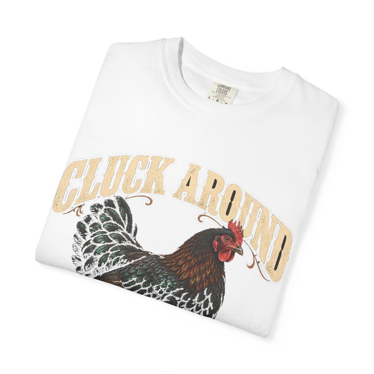 Cluck Around and Find Out Black Hen Tee Funny Chicken FAFO Pun Shirt