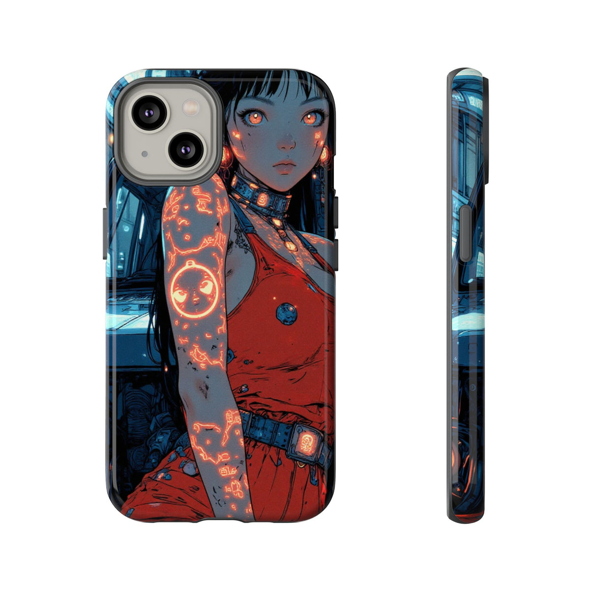 Tattooed Girl Neon Car Tough Phone Case iPhone Samsung Pixel