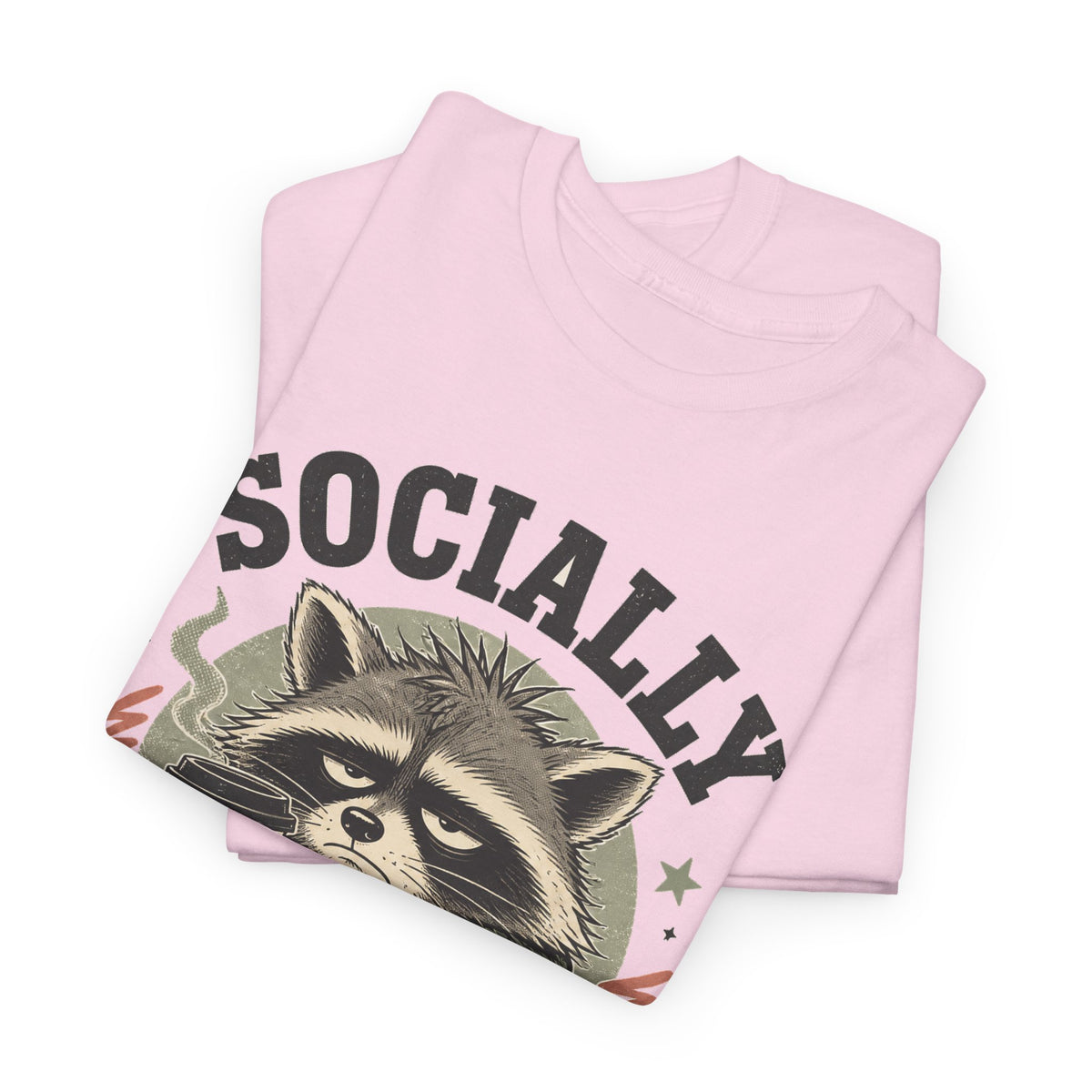 Socially Exhausted Raccoon T-Shirt Funny Introvert Coffee