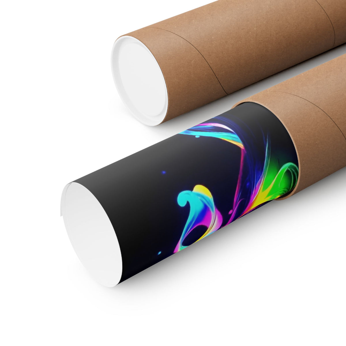 Neon Splash Rainbow Hair Woman Poster Matte Vertical Wall Art