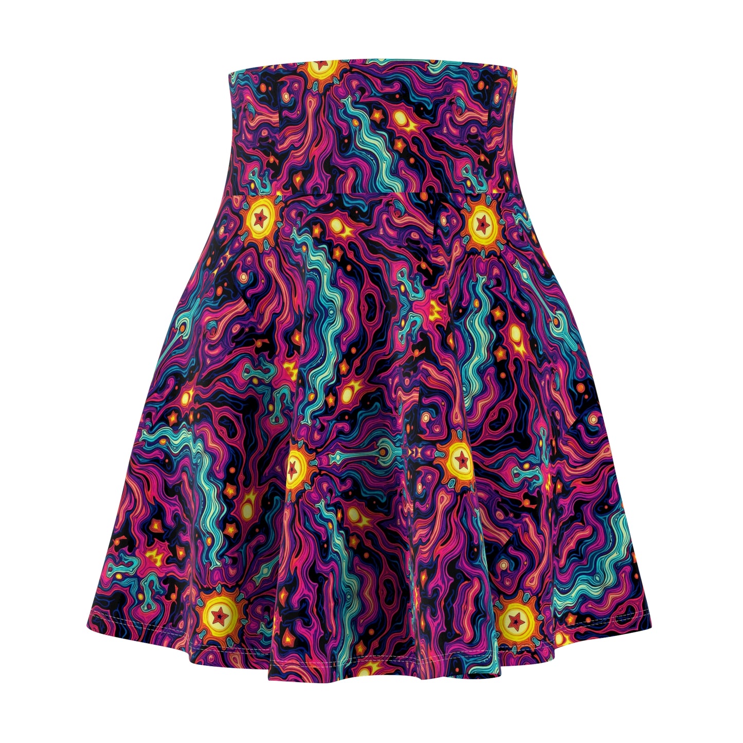 Trippy neuron Women's Skater Skirt (AOP)