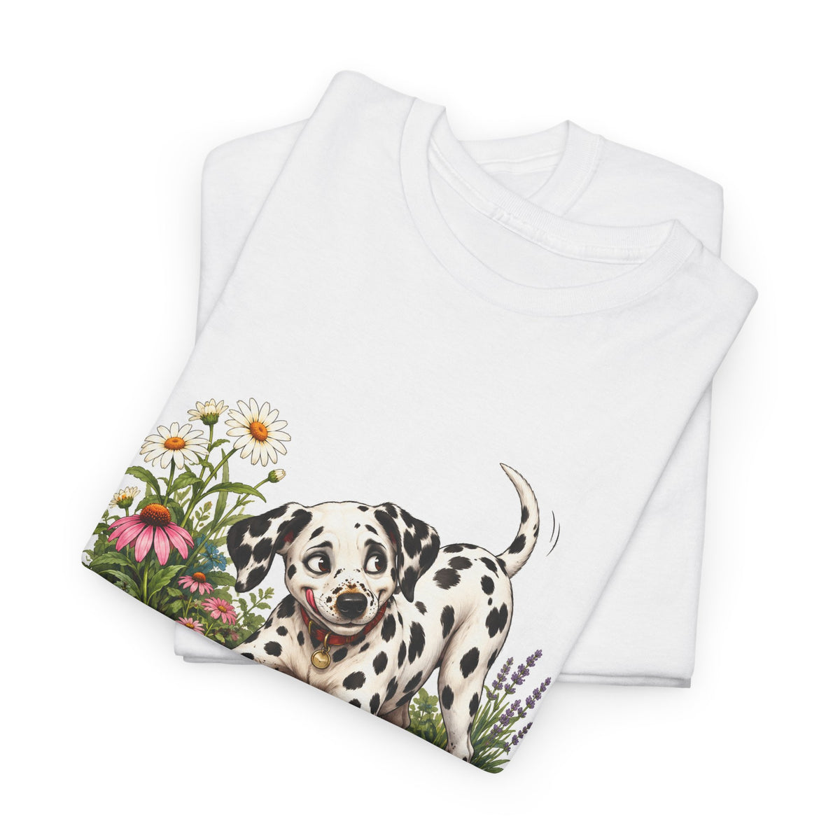 Dalmatian Digging Garden T-Shirt Funny Puppy Flower Dirt Dog Lover Tee