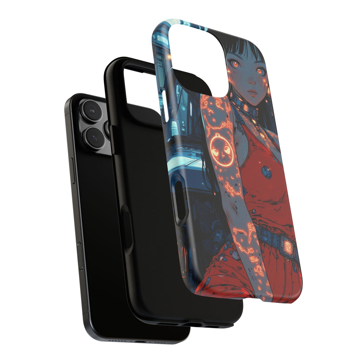 Tattooed Girl Neon Car Tough Phone Case iPhone Samsung Pixel