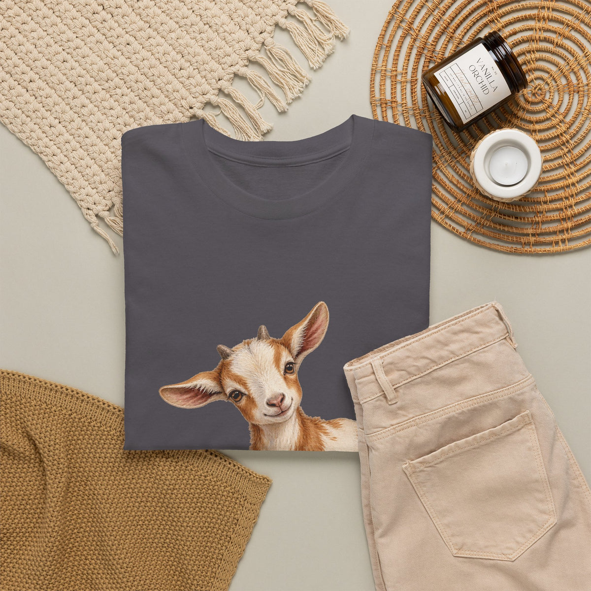 Spotted Baby Goat Daisies Tee Cute Kid Goat Daisy Flowers Farm Animal Shirt