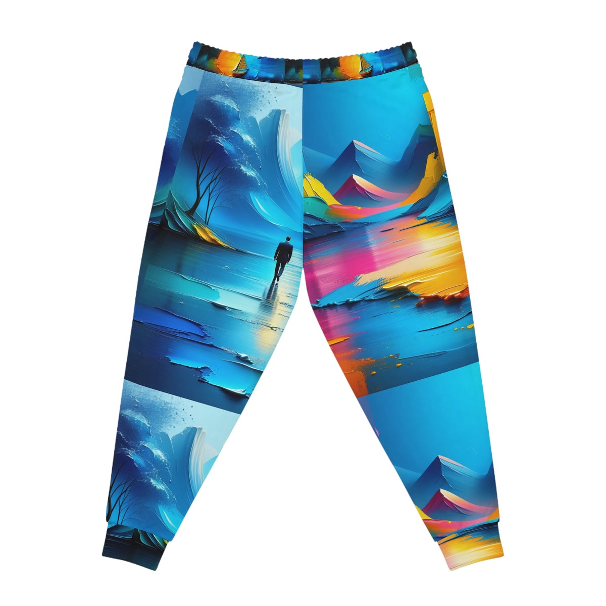 Colorful Oil Painting Scenery Print Athletic Joggers Unisex