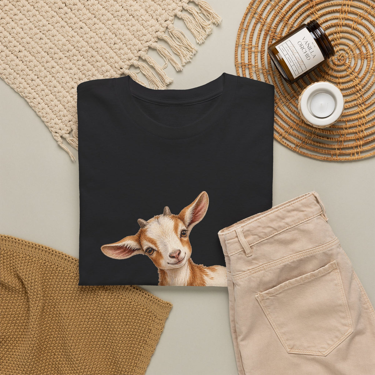 Spotted Baby Goat Daisies Tee Cute Kid Goat Daisy Flowers Farm Animal Shirt