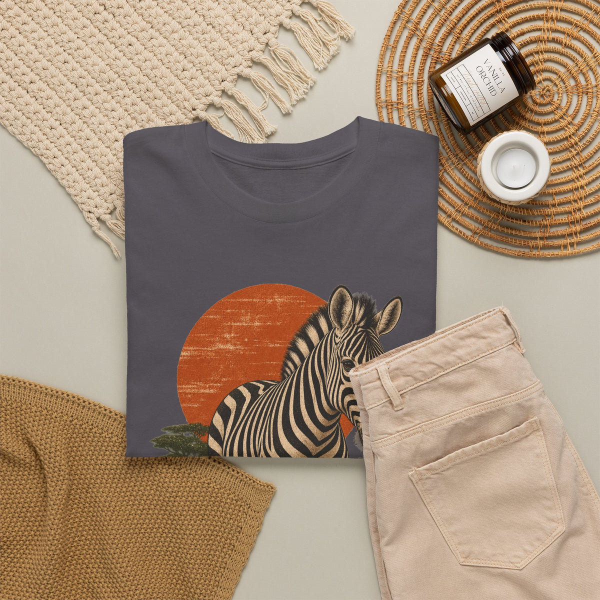 Zebra Acacia Sun T-Shirt African Savanna Wildlife Tee