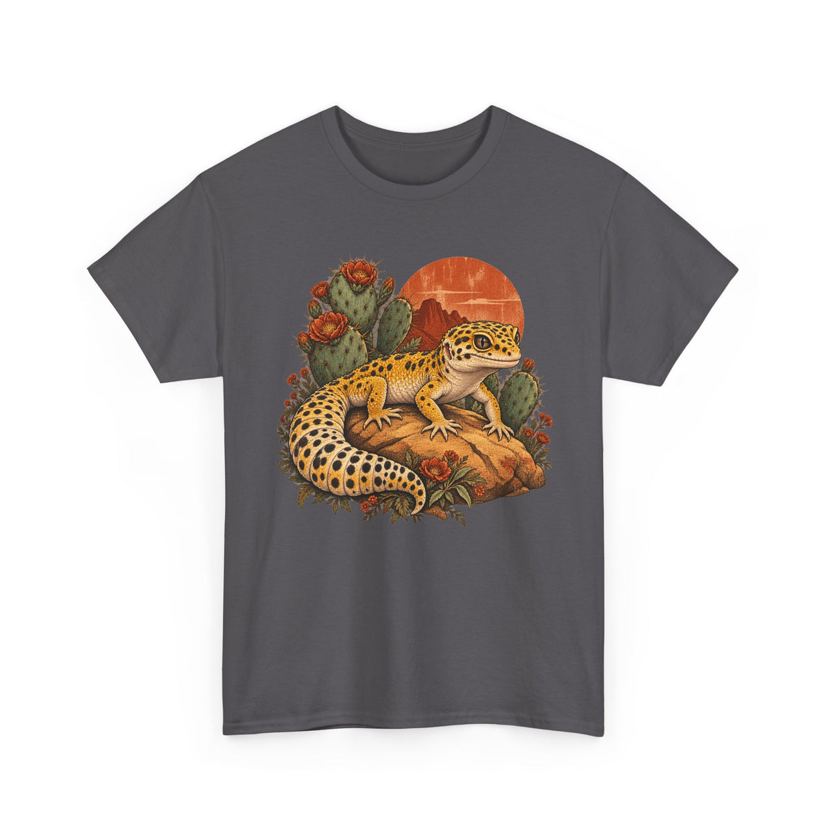 Leopard Gecko Desert T-Shirt Cactus Spotty Reptile Sun Tee